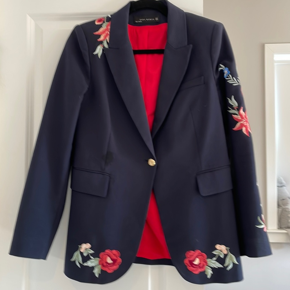 Zara embroidered blazer